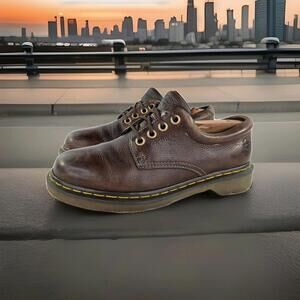 Dr. Martens Boston Shoes Men's US 9 M Brown Leather Derby Oxford Chunky Lace Up